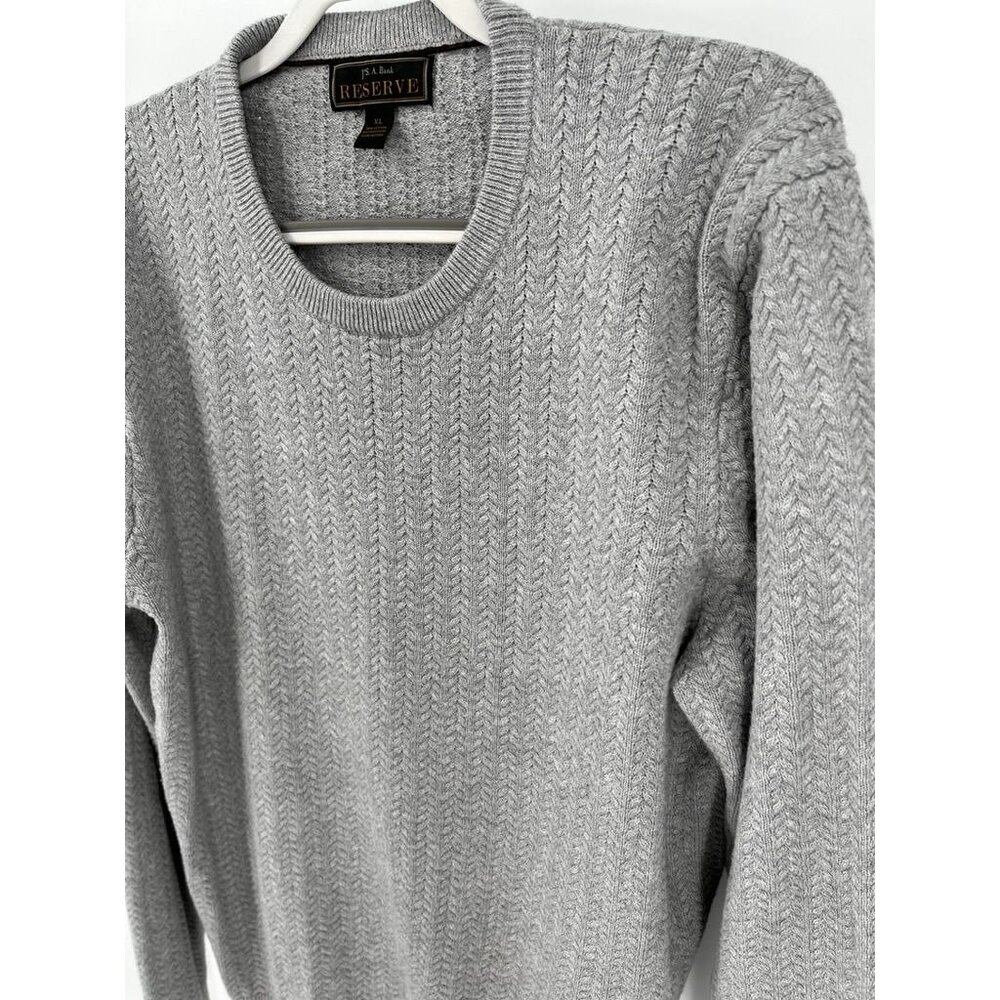 Jos A Bank Reserve Collection Cotton & Cashmere Crew Neck Sweater size XL Grey - Picture 6 of 7